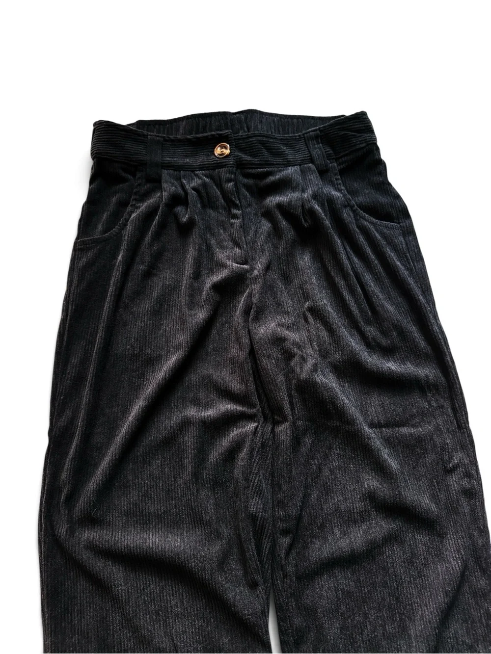 Halara Black Zipper Pocket Corduroy Casual Pants size S Tall Small Tall NEW